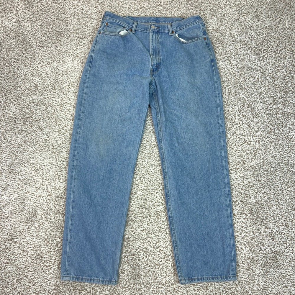 Levis Jeans Mens 38x34 Blue 550 Relaxed Fit Straight Leg Cotton Denim Basic